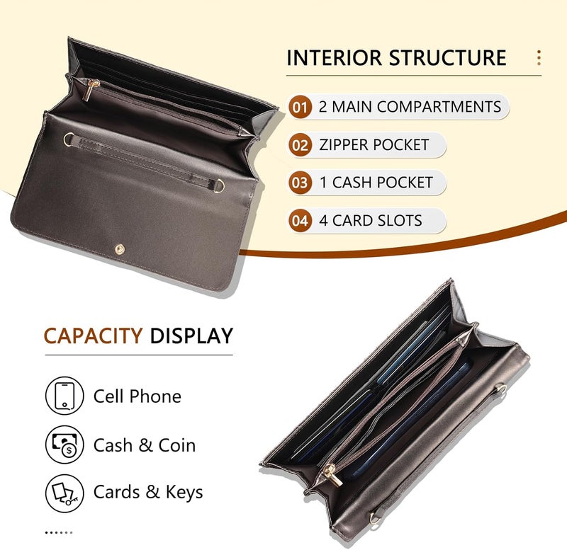 UU Crossbody Bags for Women, Small Bag with Removable Chain, Card Slots & Phone Pocket - Lightweight Purse Wallet (8 Colors) - Image 3